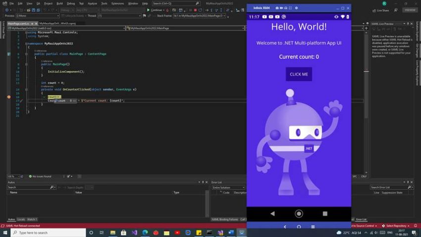 Visual studio 2022 with MAUI first impressions